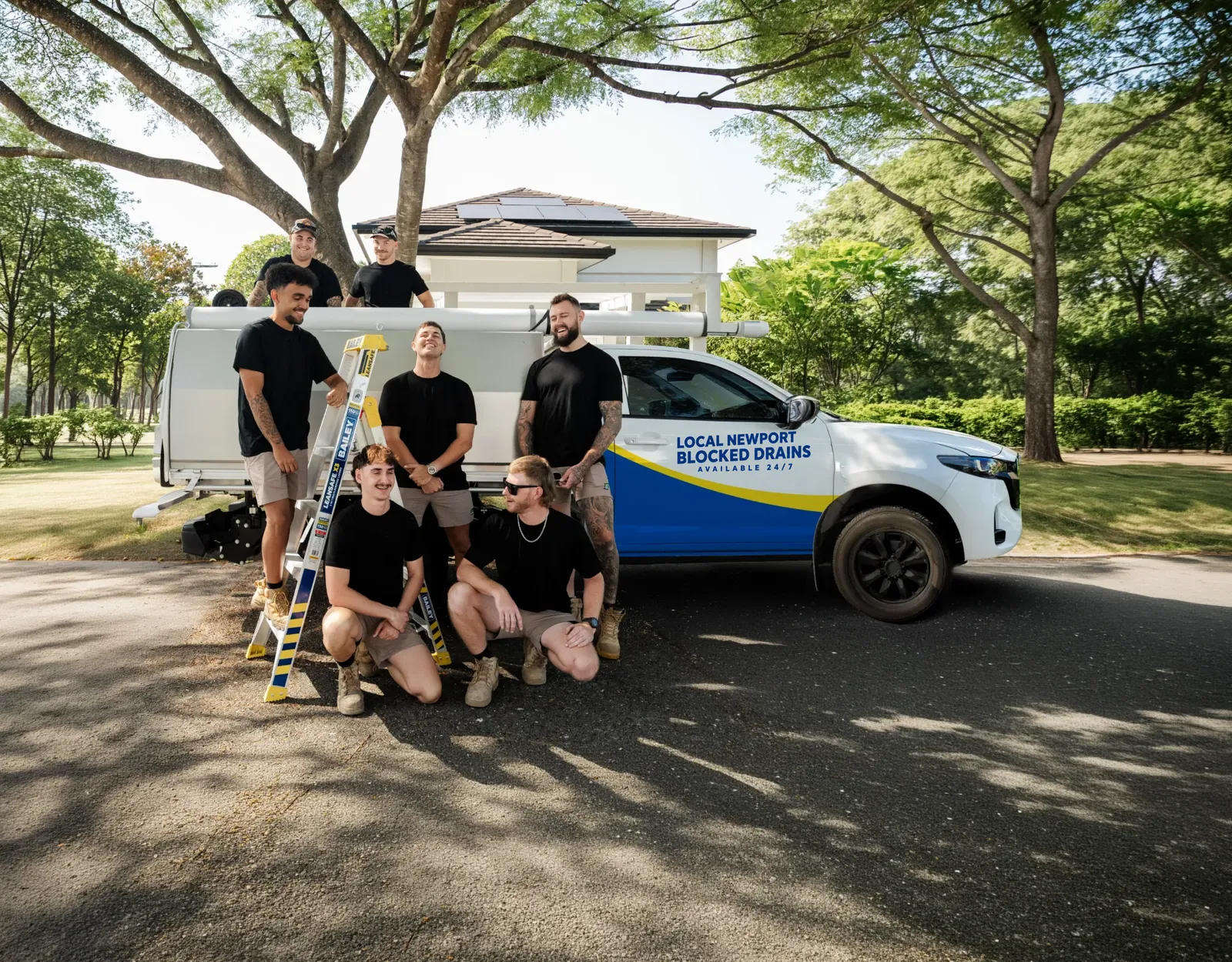 Local Newport Blocked Drains ute and team