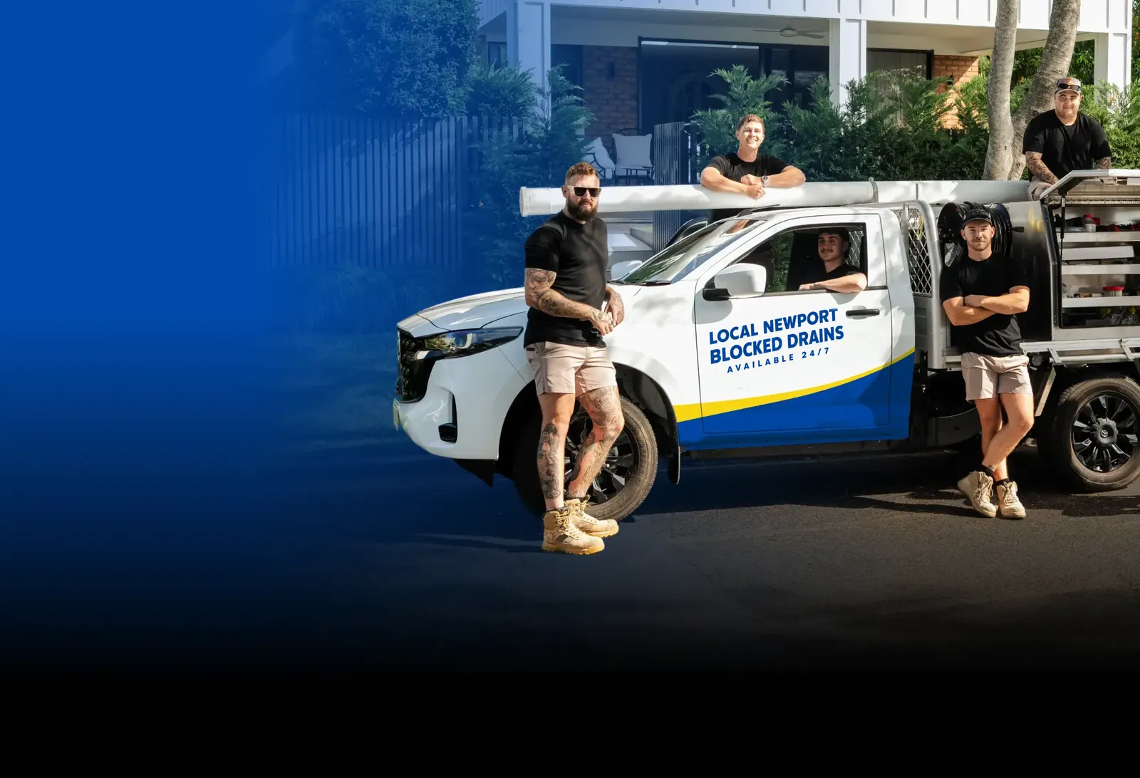 Local Newport Blocked Drains team with the ute